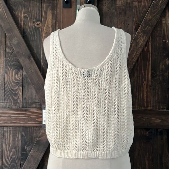 Nwt Frye BUTTON-UP POINTELLE  knitted crop TANK XL - Picture 4 of 11